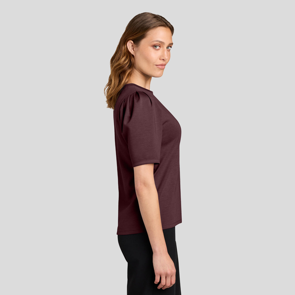 Womenβs Short Sleeve Lite Spacer Top | Dark Raisin
