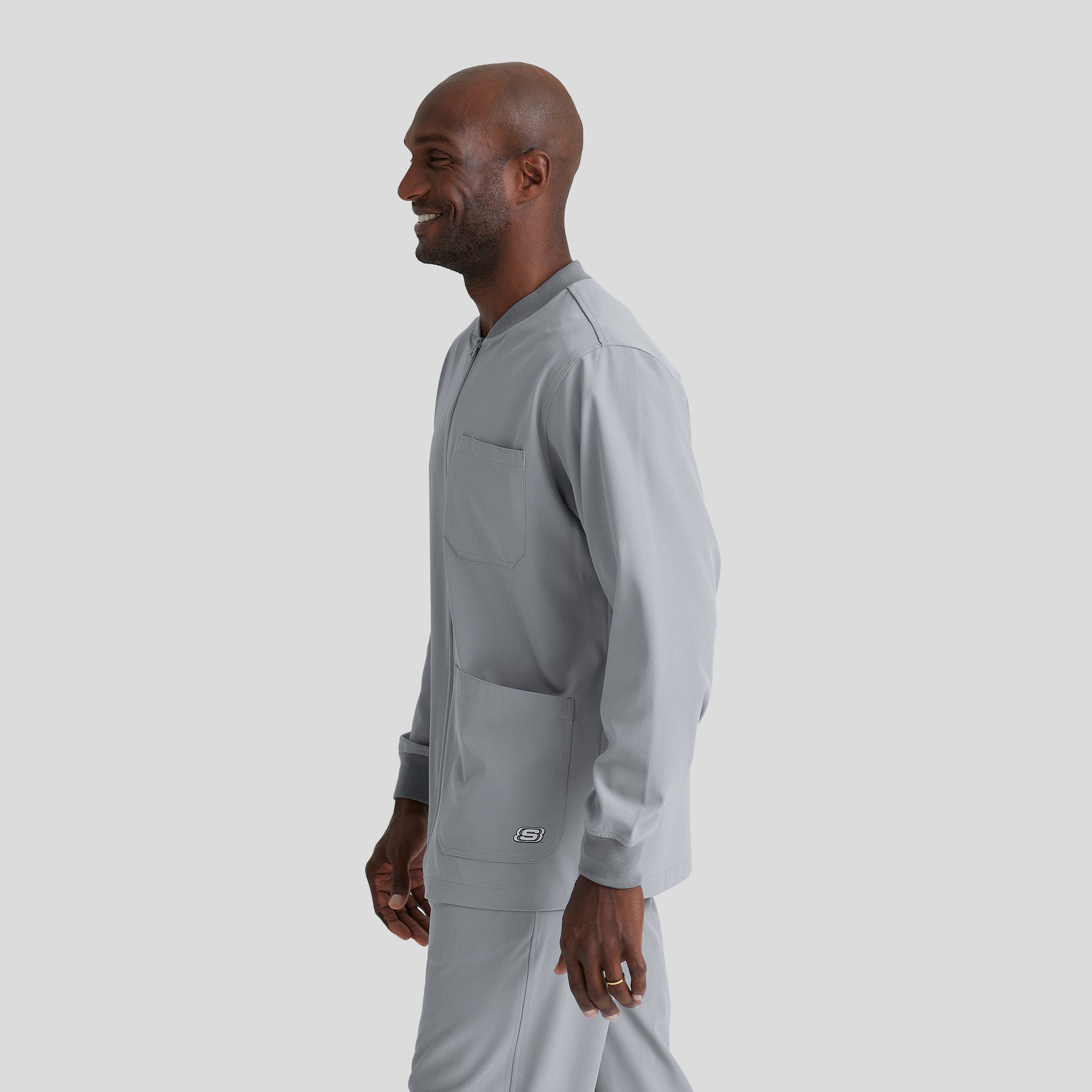 Men's Structure 3-Pocket Crewneck Warmup Scrub Jacket | Moonstruck